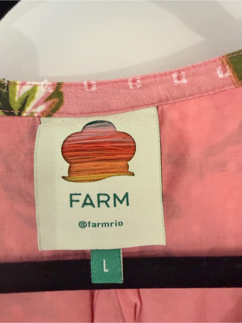 FARM Rio Pink Floral Dress with Green Trim - Picture 2 of 5